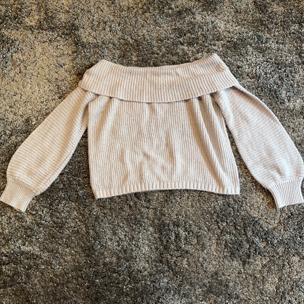 Charlotte Russe Grey Off The Shoulder Sweater